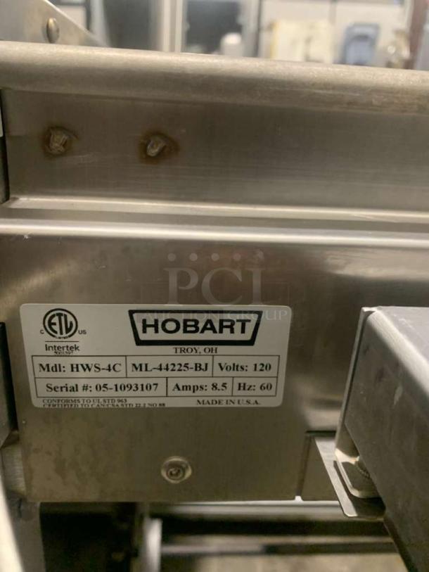 Hobart HWS-4C commercial hot food holding system label, 120V, 8.5A, in great condition, fully tested and working. Made in USA.