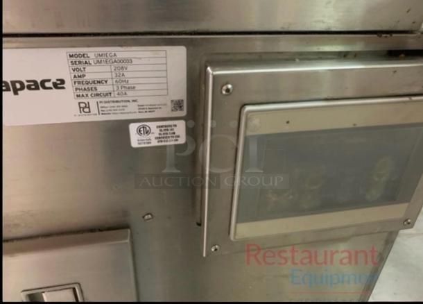 Immaculate Apace UM1EGA electric grill griddle, 208V 3-phase, fully tested. Features visible labels with model and specs.