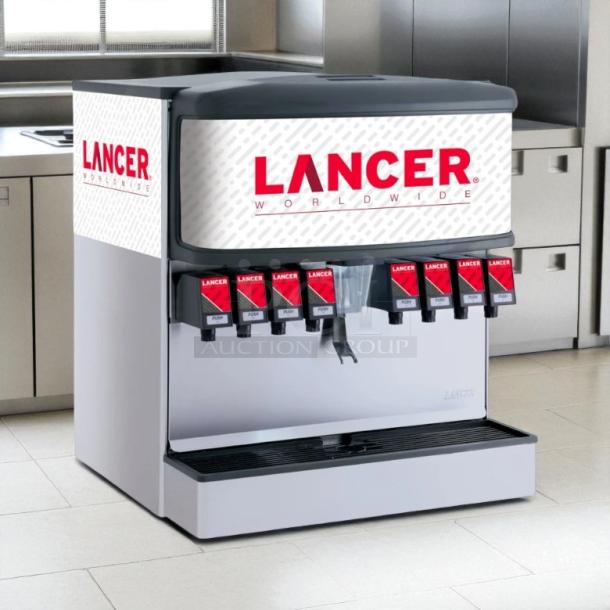 Lancer Countertop Cube Ice & Soft Drink Dispenser, Model 85-4548H-111, 250lb storage, tested working condition, 115v.