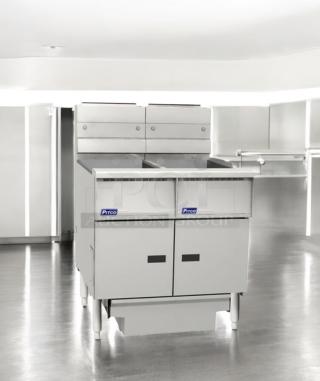 Pitco SSH55 commercial gas deep fryer in outstanding condition, fully tested, dual fryer design, 115V, from Pitco Frialator, Inc.