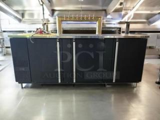Micro Matic MBB-94-E back bar cabinet with 8-head brass draft tower, excellent condition, 115V, fully tested.