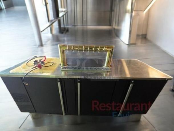 Micro Matic MBB-94-E refrigerated back bar cabinet, 8-head brass draft tower, in excellent condition, 115V.