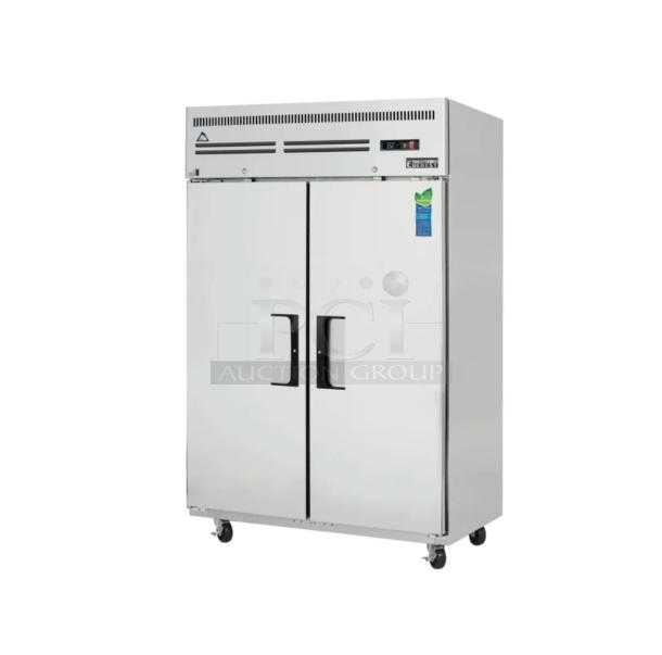 Immaculate Everest ESR2 two-door reach-in refrigerator, 115V, stainless steel, fully tested, assembled in Korea.