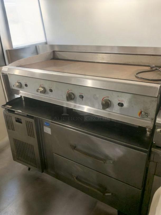 CPG 48" gas griddle, stainless steel, natural gas, fully tested, excellent condition, commercial flat top model.