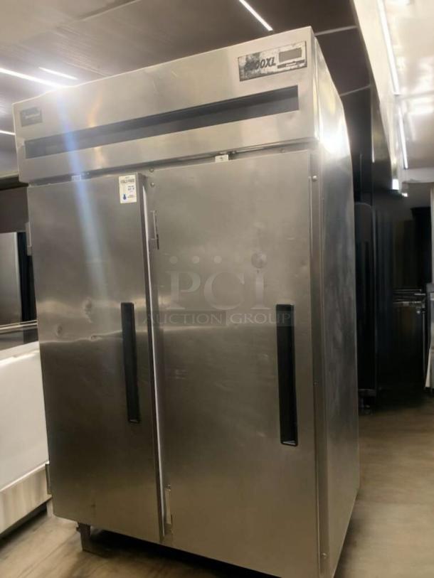 Delfield 6151XL-S two-door reach-in refrigerator, superb condition, stainless steel, 115V, fully tested and working.