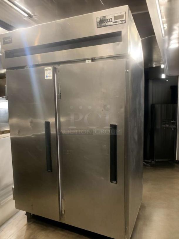 Delfield 6151XL-S two-door reach-in refrigerator, stainless steel, 115V, superb condition, fully tested and working.