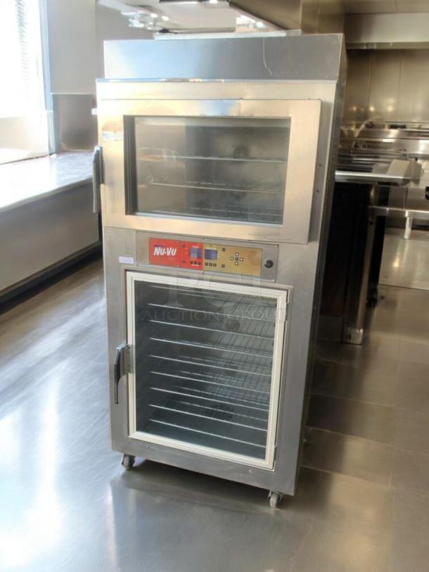 Nu-Vu SUB-123P double deck electric oven proofer combo, 208V/3 Phase, fully tested, stainless steel, visible control panel.