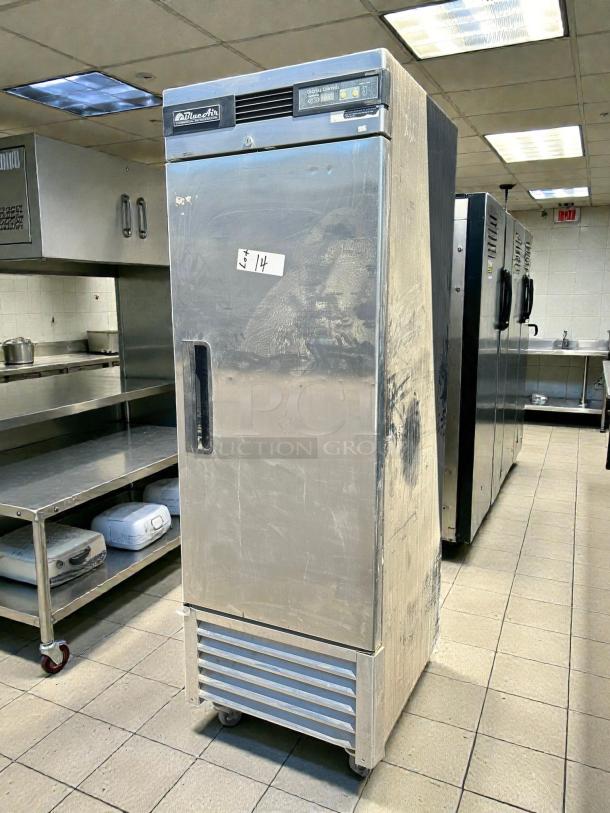Blue Air BSF23-HC stainless steel freezer, excellent condition, bottom-mount compressor, tested and working, Lot 14 marked.