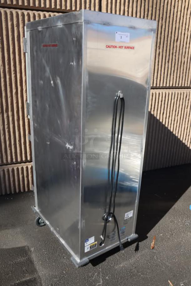 Brand new Avantco HTI-1836DS heated holding cabinet, insulated, with solid Dutch doors, 120 volts, 1,575 watts.