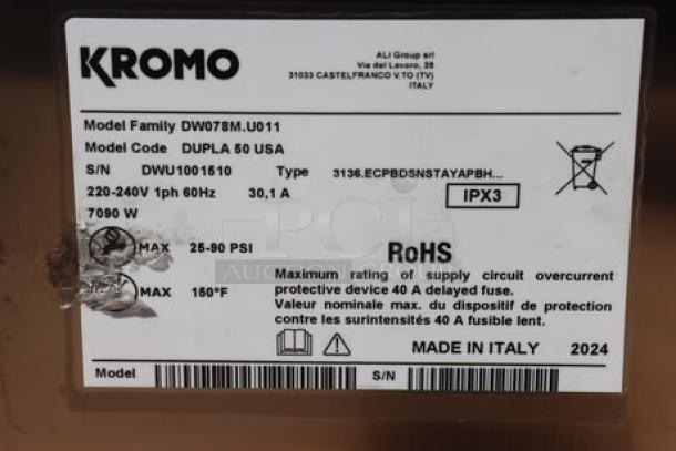 BRAND NEW SCRATCH-N-DENT! CMA Dishmachines UC50E undercounter dishwasher, 208/230V, high temp, S/N: DWU 100 1510, RoHS compliant.