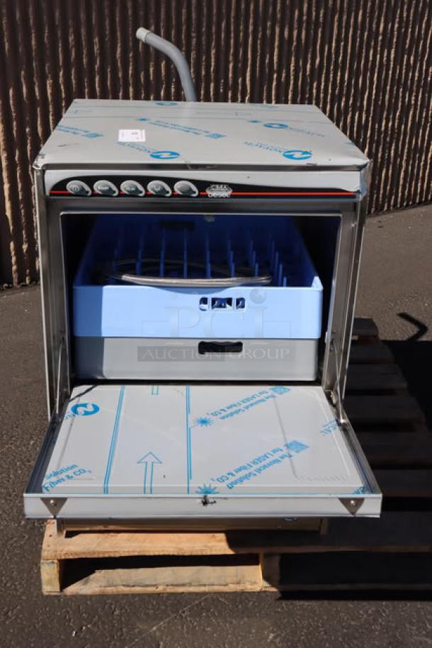 BRAND NEW CMA Dishmachines UC50E high-temp undercounter dishwasher in scratch-n-dent condition. S/N: DWU 100 1510.