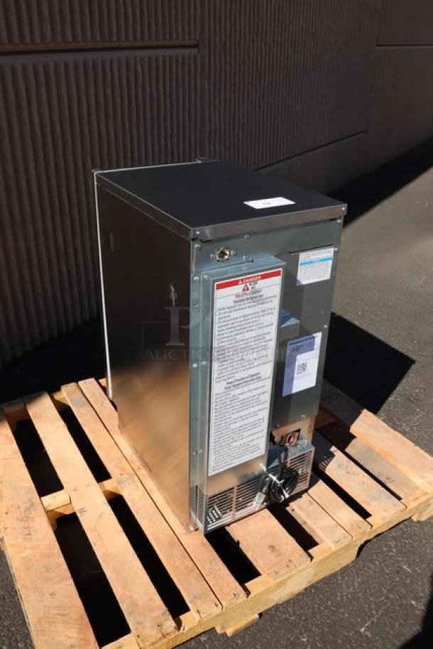 Brand new Hoshizaki C-80BAK-AD undercounter ice machine, ADA compliant, 27 lb. bin, minor scratches, on pallet.
