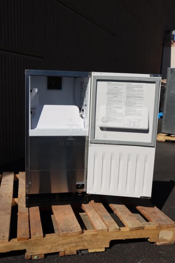 Brand new 2025 Hoshizaki C-80BAK-AD ice machine, ADA compliant, 27 lb. bin, 92 lb. capacity, minor scratches and dents.