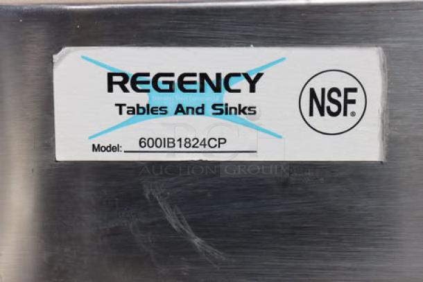 Regency 600IB1824CP underbar ice bin, NSF certified, brand new scratch-n-dent condition, model label visible.