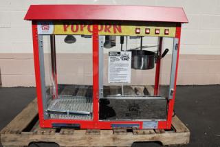 BRAND NEW SCRATCH-N-DENT! Carnival King PMW17R Royalty Series 8 oz. Commercial Popcorn Machine / Popper with Warming / Holding Merchandiser - 120V, 1700W. S/N: 2401212007 - Item #1225216