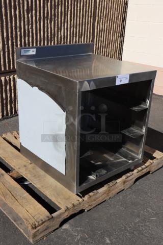 Regency 600GRSU2324 stainless steel glass rack storage unit, 23" x 24", brand new with visible scratch and dent on side.