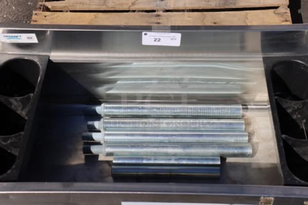 Regency 600IB1836CP 18" x 36" underbar ice bin, new with scratch-n-dent, 7 circuit cold plate, bottle holders, 79 lb.