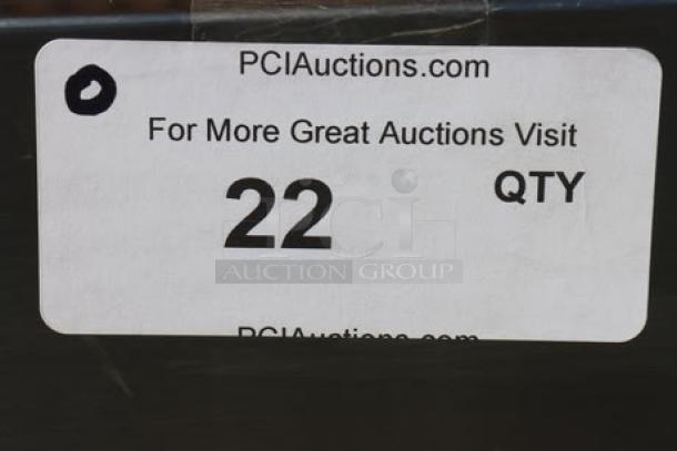 Regency 600IB1836CP label stating "For More Great Auctions Visit PCIAuctions.com, 22 QTY," indicating auction details.