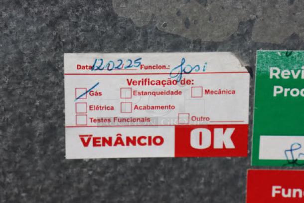 Brand new Avantco CAG-36-TG 36" countertop gas griddle, thermostatic controls, 105,000 BTU, S/N: 1401941000004, label shows gas verification.