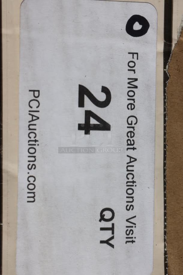 An auction label showing quantity "24" with URL "PCIAuctions.com" and auction information.