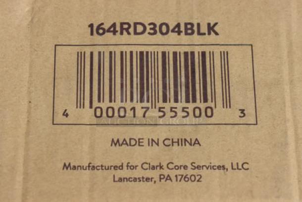 Barcode label showing the model number 164RD304BLK, made in China for Clark Core Services, LLC.