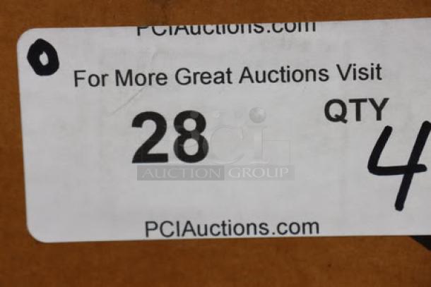 SET of 4 Carlisle Brown Polypropylene Booster Seats, Model 911401, brand new with safety straps.