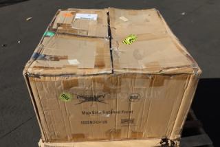 Regency 600SM242412N stainless steel mop sink in damaged original packaging; may have minor scratches or dents.