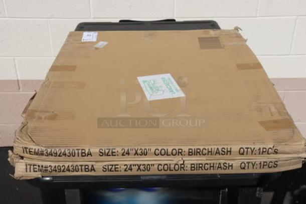 Lancaster Table & Seating 3492430TBA 24"x30" reversible white birch/ash table top, brand new scratch-n-dent condition.