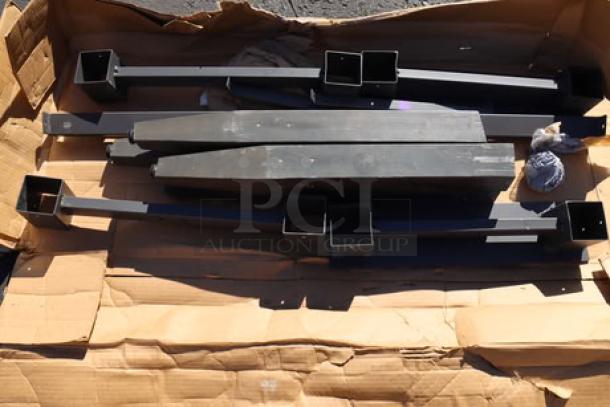 Brand new Lancaster 349TB72GRY30 industrial slate gray trestle table base for 30"x72" tops, original packaging damaged.