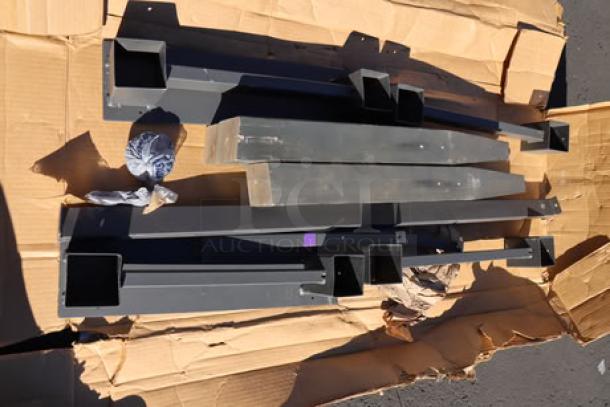 Lancaster Table & Seating trestle table base, slate gray finish, model 349TB72GRY30. Original packaging damaged.