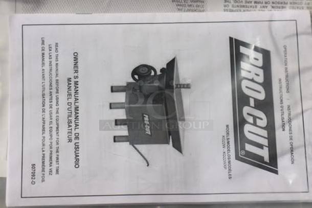 Owner's manual for ProCut KG-22-W-XP #22 Electric Meat Grinder, features list and safety instructions visible on cover.