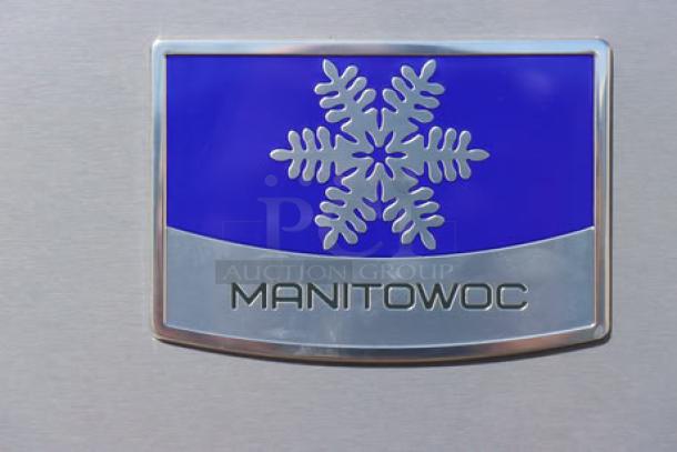 Manitowoc IDT1500A Indigo NXT 48" Air Cooled Cube Ice Machine; new, 1668 lb capacity; visible logo.