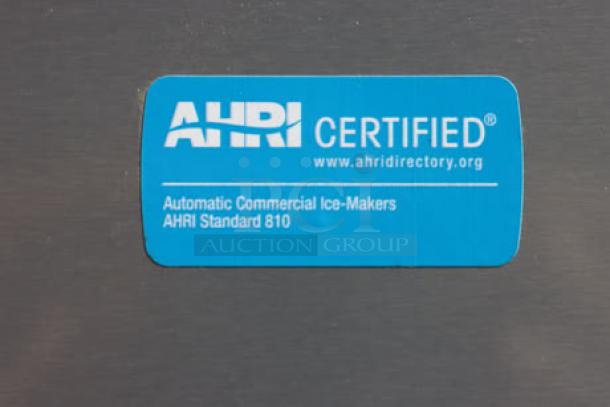 Manitowoc IDT1500A Indigo NXT air-cooled ice machine, AHRI certified label visible, brand new scratch-n-dent condition.