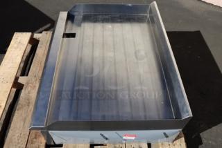 Cooking Performance Group GM-CPG-48-NL 48" gas griddle, manual controls, 120,000 BTU, stainless steel, new condition.