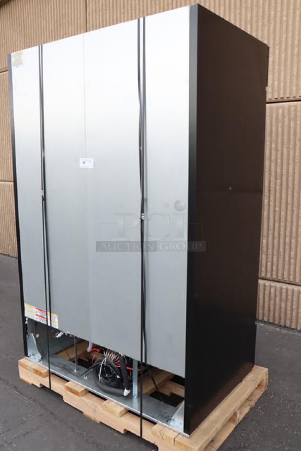 BRAND NEW Beverage-Air MMR45HC-1-B, black glass door merchandiser fridge, 52", 44 cu. ft., with minor scratches, dents.