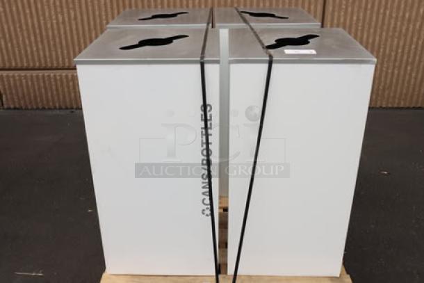 4 Ex-Cell Kaiser RC-KD36-R recyclable bins, 36-gallon, white gloss, new condition, without original packaging.