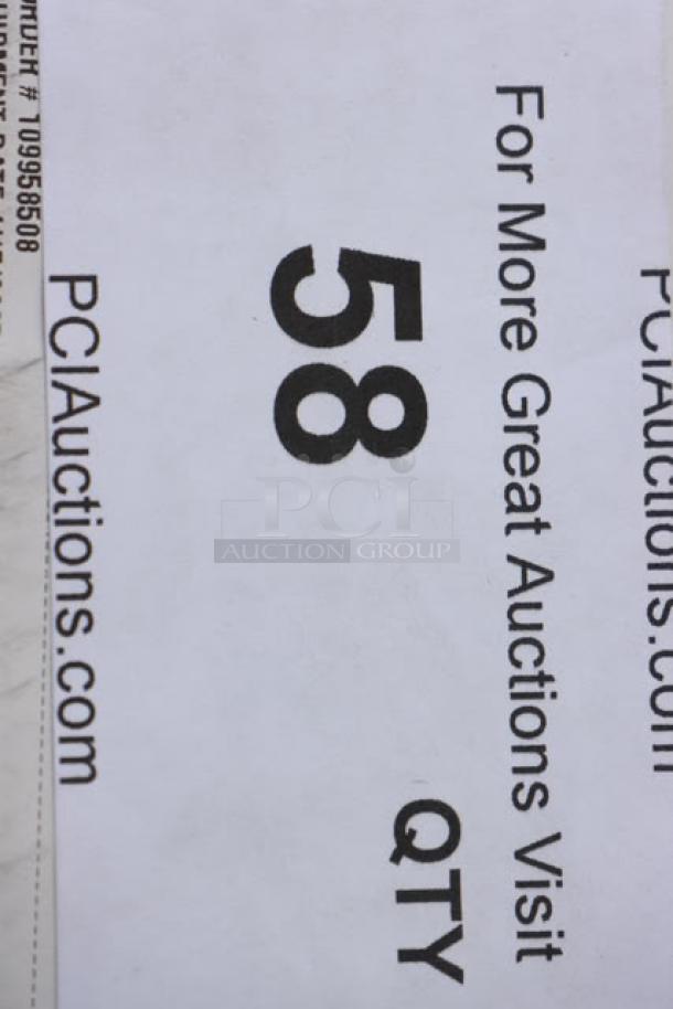 Auction label indicating lot number 58 from PCIAuctions.com.