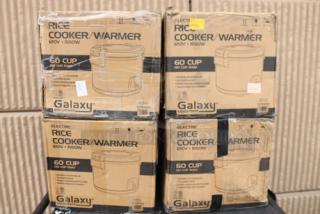 Galaxy 177RCSGB60 60 Cup Electric Rice Cooker, new in damaged original packaging, possible scratches/dents, 120V, 1550W.