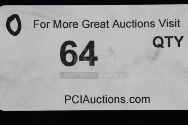 Auction label showing item number 64 with QTY and PCI Auctions website.
