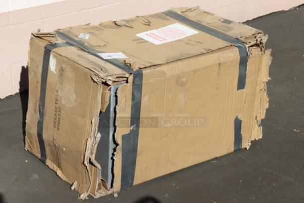 Regency 600GT35 grease trap in damaged packaging. Brand new, 70 lb. capacity, 35 GPM, non-threaded connections, PDI certified.