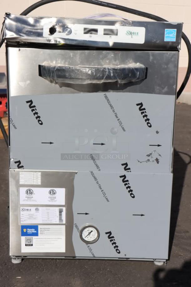 Noble Warewashing HTGW glass washer, high-temp, new scratch-n-dent, stainless steel, 208V/240V, 1 phase, S/N: 8103227177.