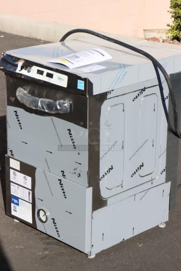 BRAND NEW Noble Warewashing HTGW underbar glass washer, 208V/240V, 1 Phase, high-temp, with protective wrap and manual.