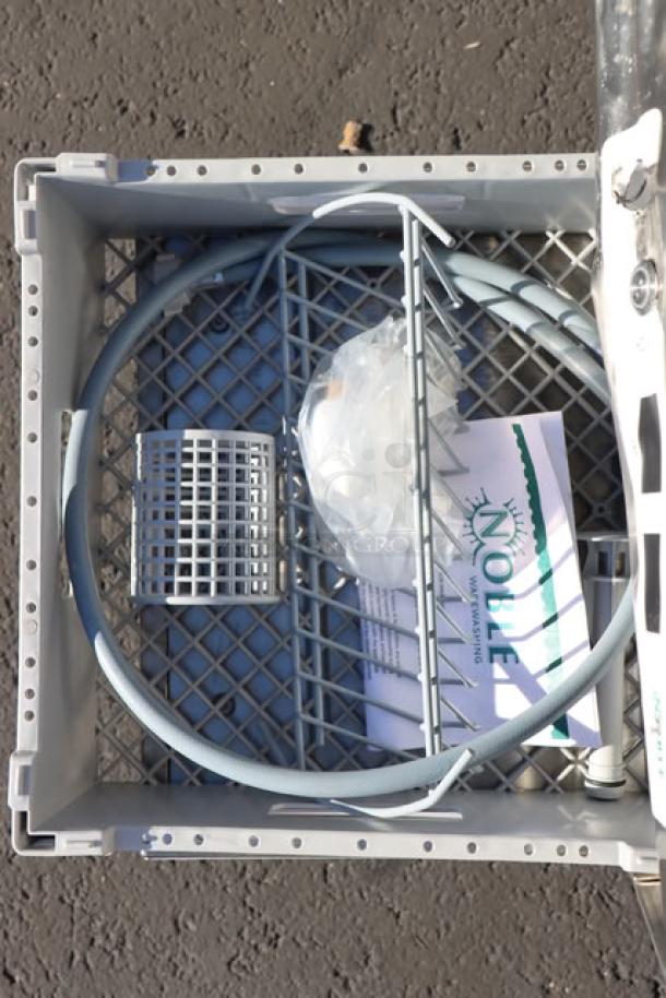 BRAND NEW Noble Warewashing HTGW high-temp underbar glass washer with accessories. Model HTGW, 208V/240V, 1 Phase.