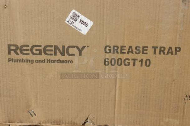 Regency 600GT10 grease trap box, branding visible. Packaging damaged; item may have scratches/dents.