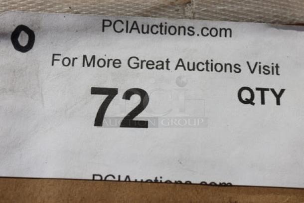 Regency 600GT10 grease trap label, showing quantity '72' and auction site URL. Damaged original packaging.