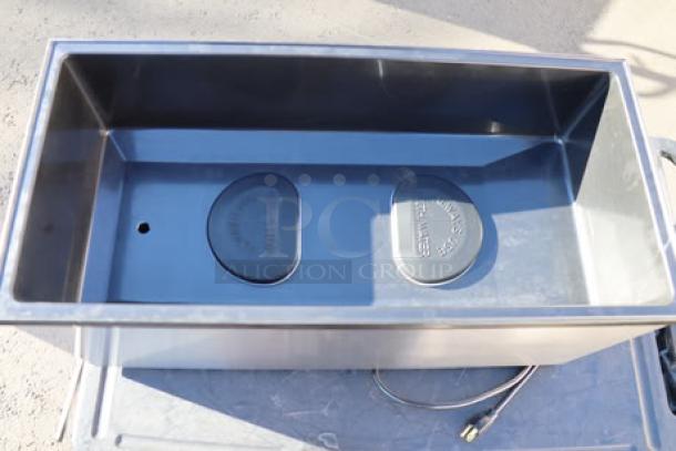 Brand new Vollrath 72050 Cayenne countertop food rethermalizer, 28 3/4" x 13 3/4", 120V, 1600W, visible power cord.