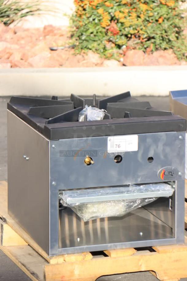 Cooking Performance Group CPG-SP-18-L Stock Pot Range, 80,000 BTU, liquid propane, new condition, serial CPG67243452998.