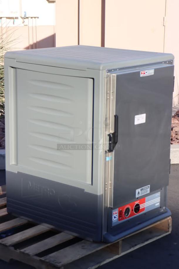 Metro C535-HFS-U-GY heated holding cabinet, solid door, gray, brand new, 120V, 16.7A, 1 phase, 2,000W, out of packaging.