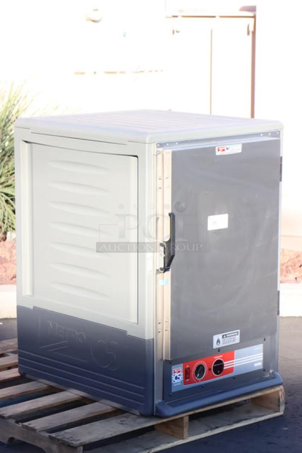 Metro C535-HFS-U-GY heated holding cabinet, brand new, gray, solid door, 120V, 16.7A, 1 phase, 2,000W, out of original packaging.