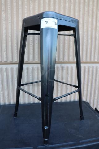 Lancaster Table & Seating 164BNBKLSBLK Alloy Onyx Black Outdoor Backless Barstool, minor scratches, no packaging.